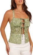 Petal & Pup Juliette Floral Tie Front Cotton & Linen Top