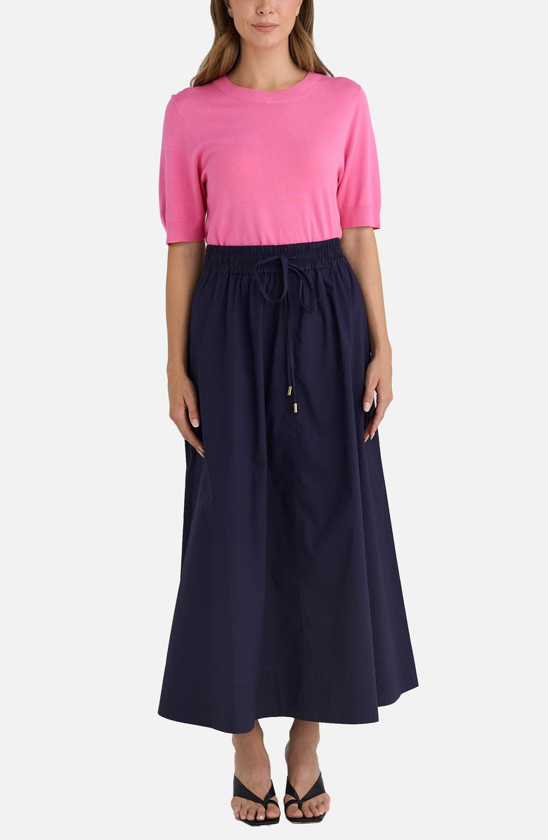 Brave+True Eliza Tie Waist Maxi Skirt, Alternate, color, Navy