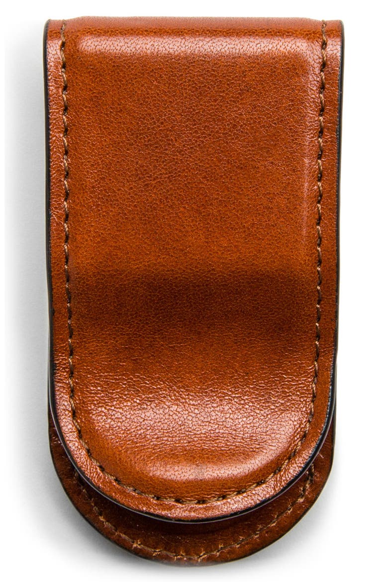Leather Money Clip, Main, color, AMBER