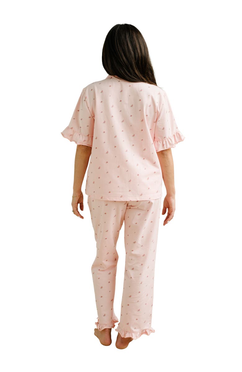 noon Stretch Cotton Ruffle Pajama Set, Alternate, color,