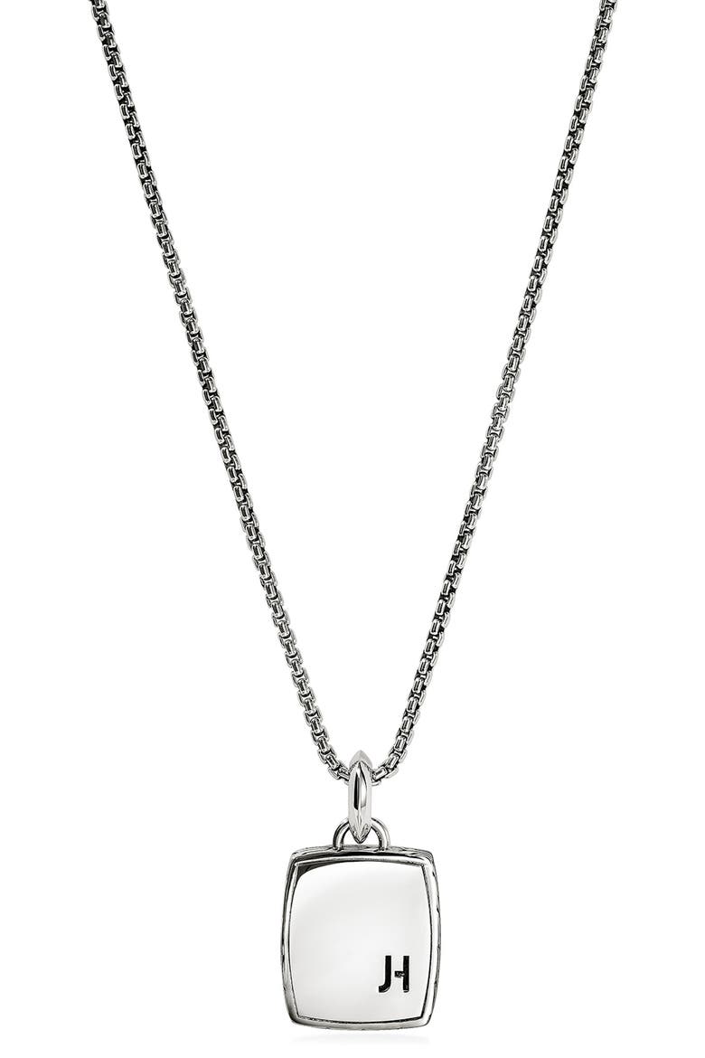 Carved Chain Color Tag Pendant Necklace, Alternate, color, SILVER/ BLUE/ GREEN MULTI