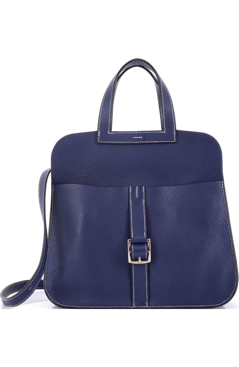 Pre-Owned Hermes Halzan Bag Clemence 31, Main, color, Bleu De Malte