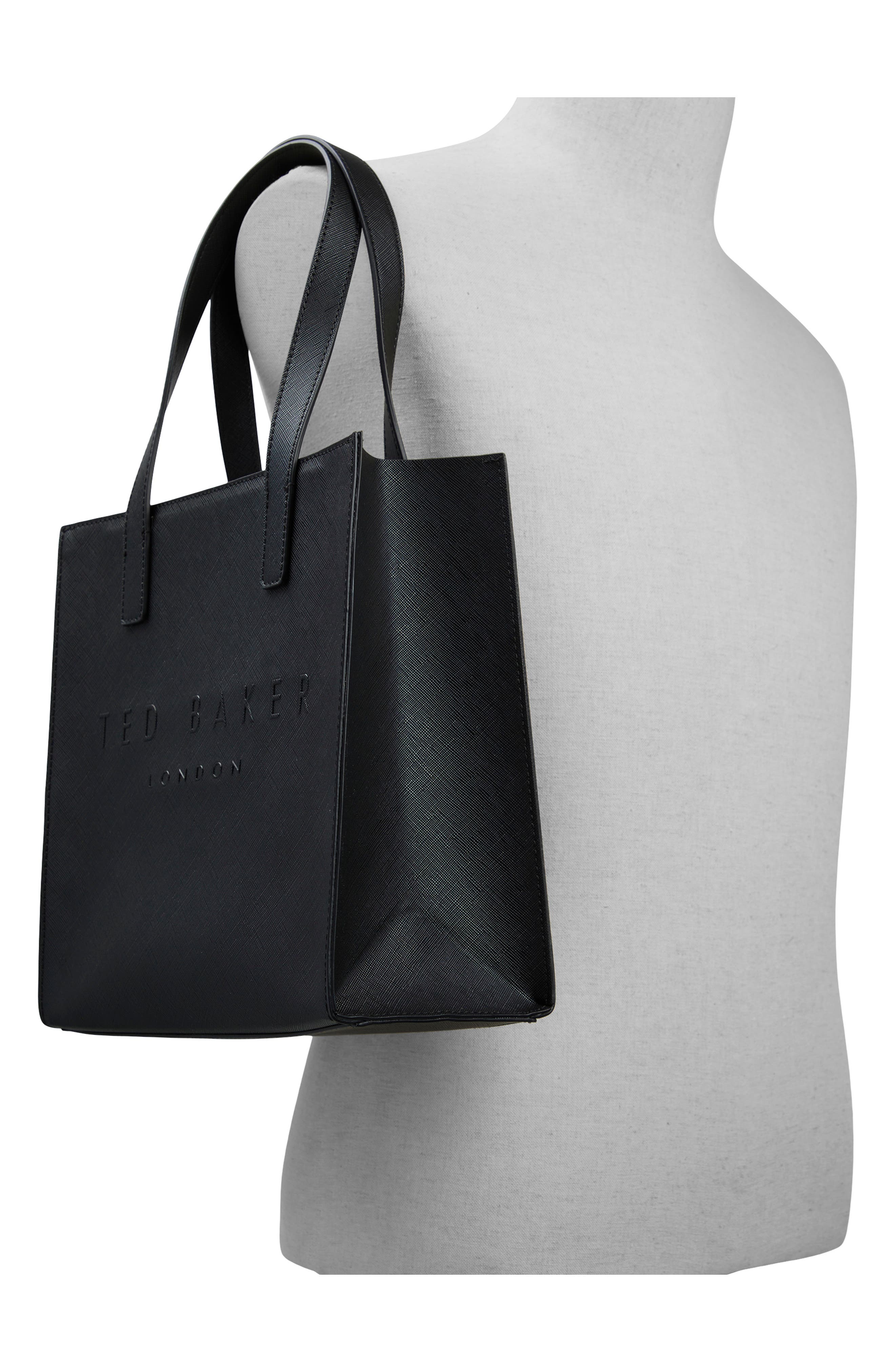 Ted Baker Seacon Croc Embossed Tote, Alternate, color, Black Tote