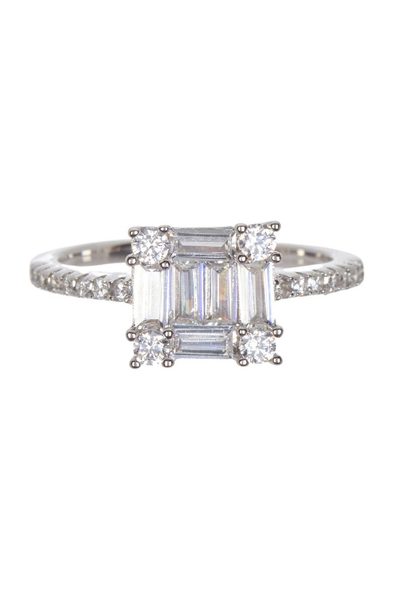Baguette CZ Ring, Main, color, WHITE