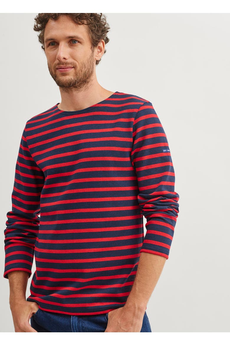 MERIDIEN MODERNE - Original Heavyweight Breton Shirt, Alternate, color, navy/red
