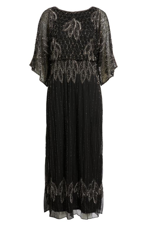 Pisarro Nights Embellished Cold Shoulder Blouson Cocktail Dress In Black