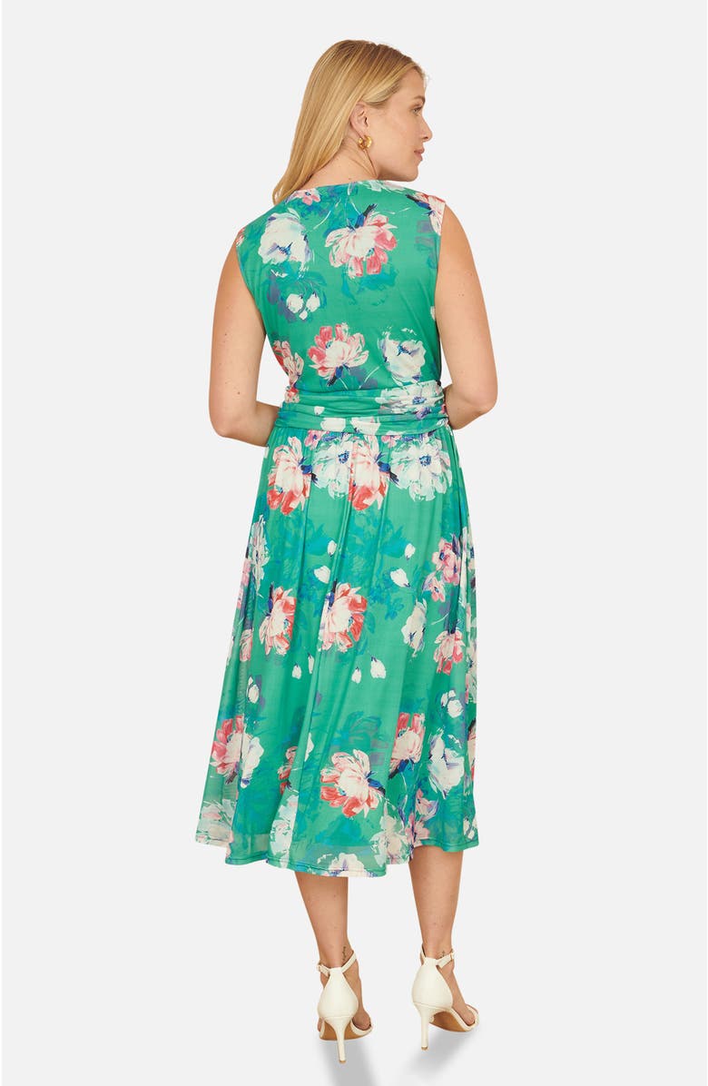 Yumi Blossom Print Stretch Mesh Dress, Alternate, color, Green