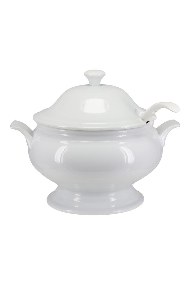 Soup Tureen & Lions Head Bowl Set, Alternate, color, WHITE