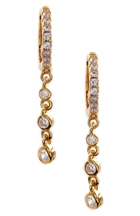 Sterling Silver Bezel CZ Drop Earrings