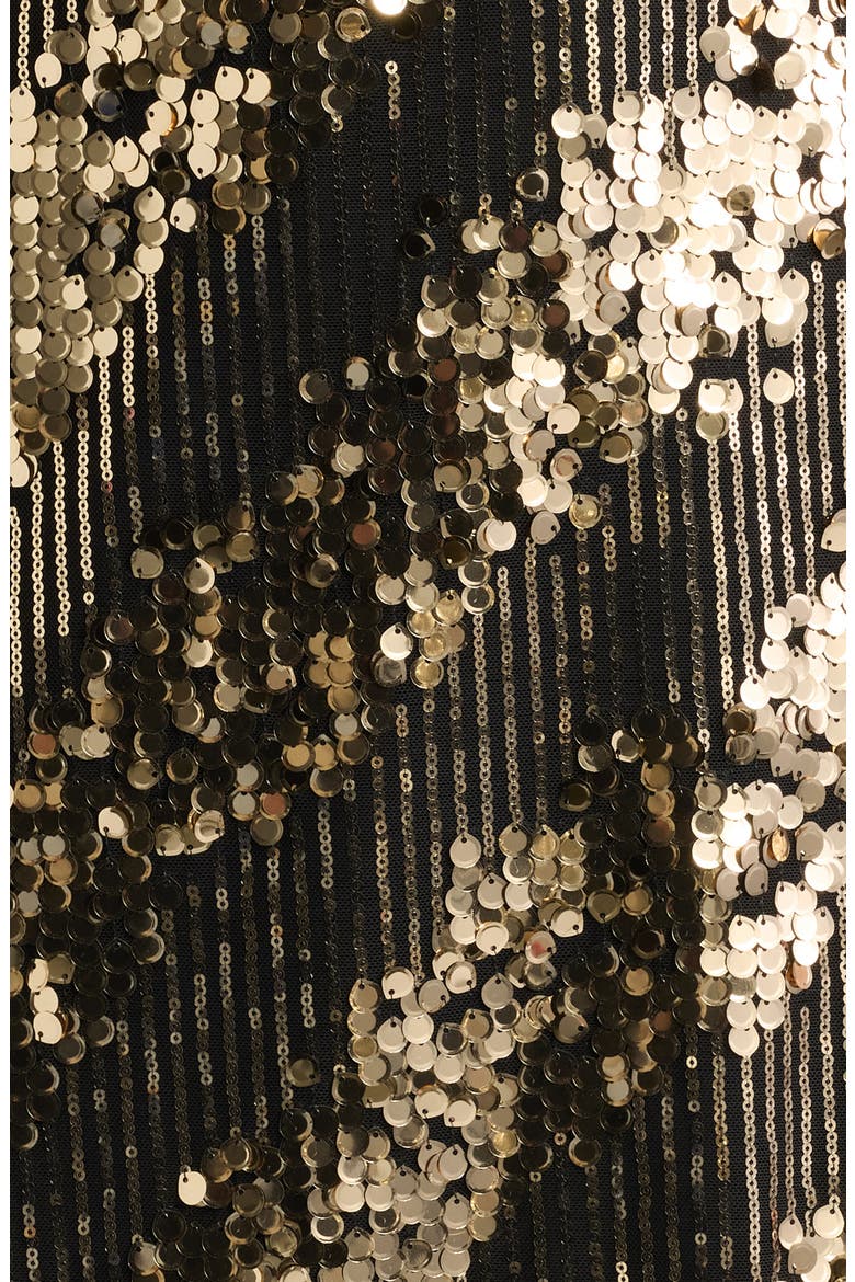 Sequin Long Sleeve Dress, Alternate, color, BLACK GOLD