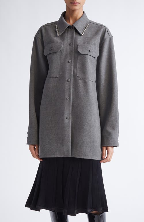 Jil Sander Studded Collar Long Sleeves Chest Pockets In Gray