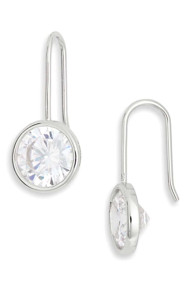 Fallon Bezel Earrings, Main, color, SILVER
