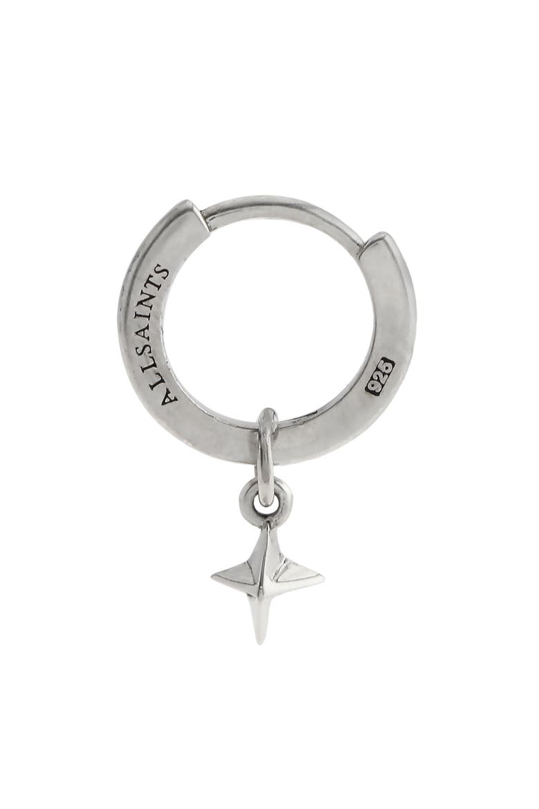Men's Star Huggie Hoop Earring, Main, color, WARM SILVER