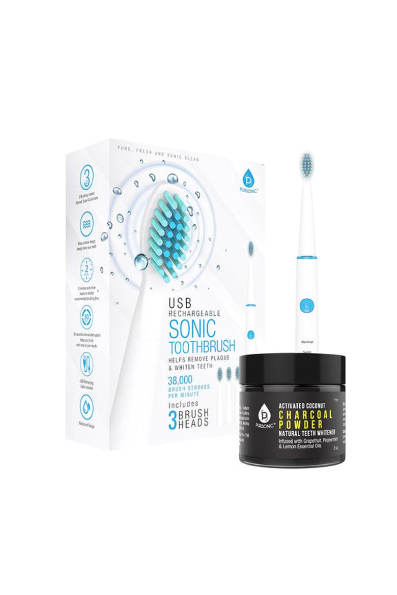 Rotary Toothbrush & Charcoal Powder, Main, color, Multicolor