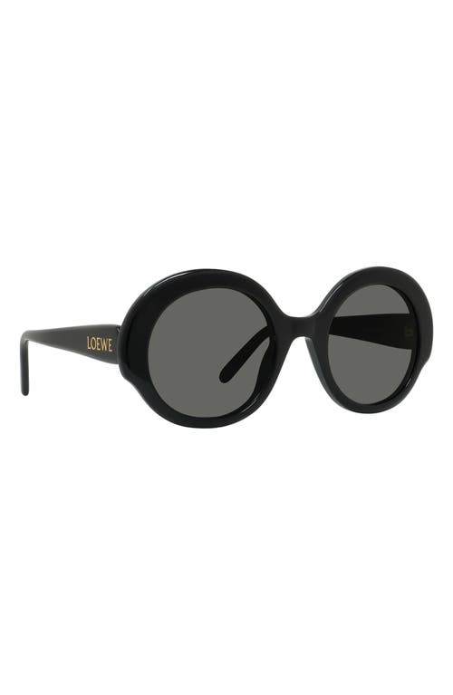 Loewe Thin 52mm Round Sunglasses In Black