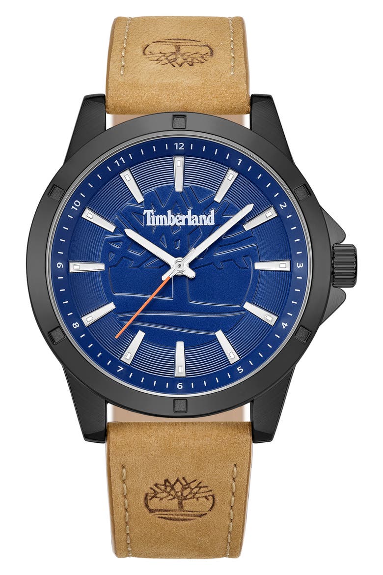 Quartz Analog Watch, Main, color, TAN/ BLUE