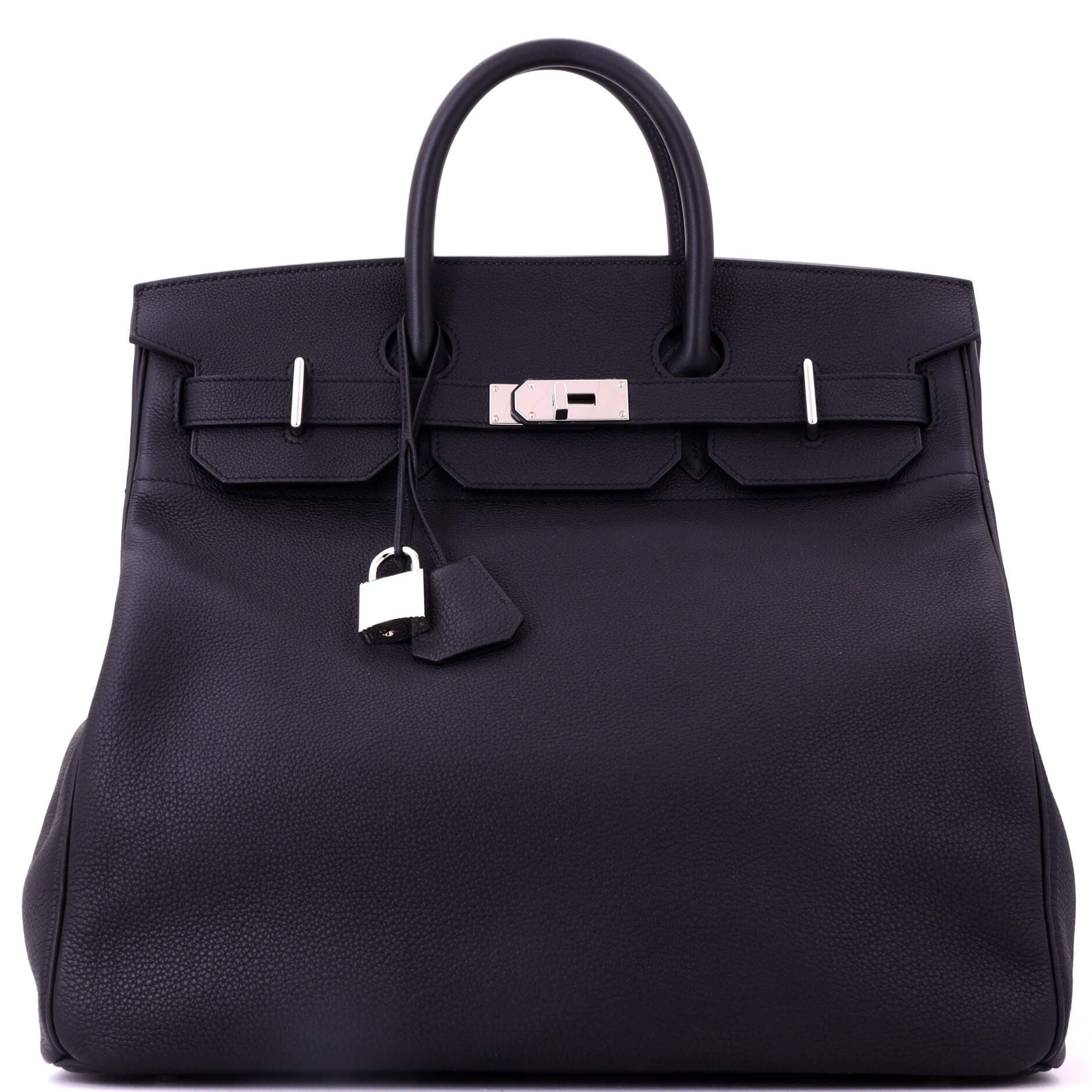 Pre-Owned Hermes HAC Birkin Bag Black Togo with Palladium Hardware 40, Main, color, Noir