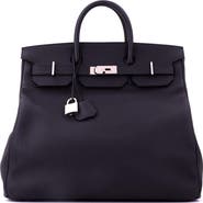 Pre-Owned Hermes HAC Birkin Bag Black Togo with Palladium Hardware 40