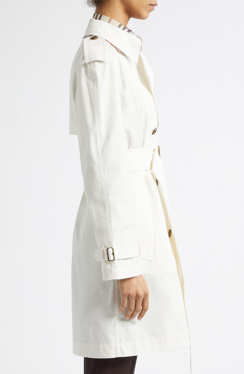 Burberry Belgravia Double Breasted Trench Coat, Alternate, color, Seashell White