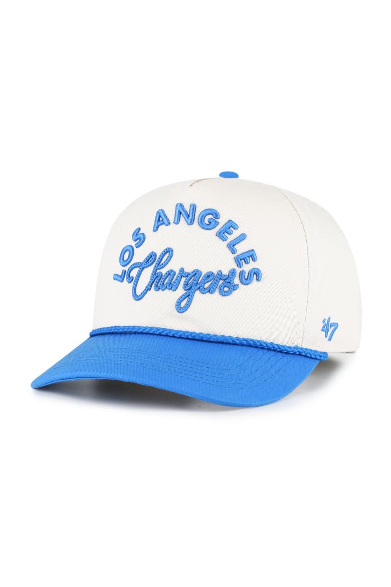 Women's '47 Natural Los Angeles Chargers Rope Script Hitch Adjustable Hat, Main, color, Natural