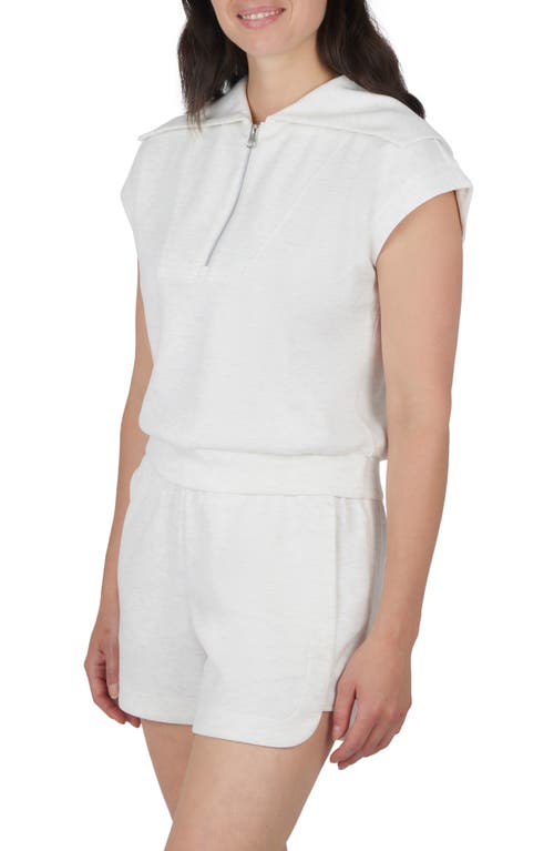 Yogalicious Scuba Monaco Half Zip Shirt In Htr.seaside Sand