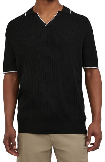 Shop Dkny Sportswear Johnny Collar Sweater Polo In Black