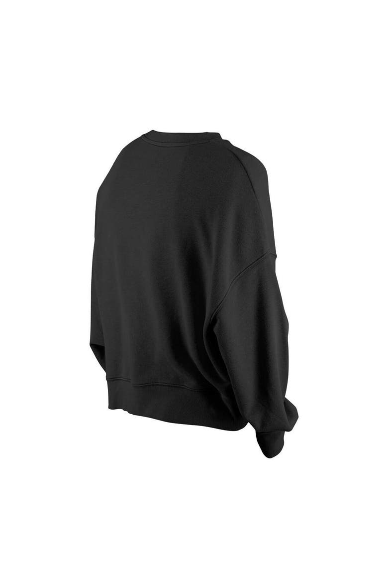 Women's New Era Black Baltimore Ravens Oversized Throwback Mineral Wash Crew Neck Sweatshirt, Alternate, color, Black