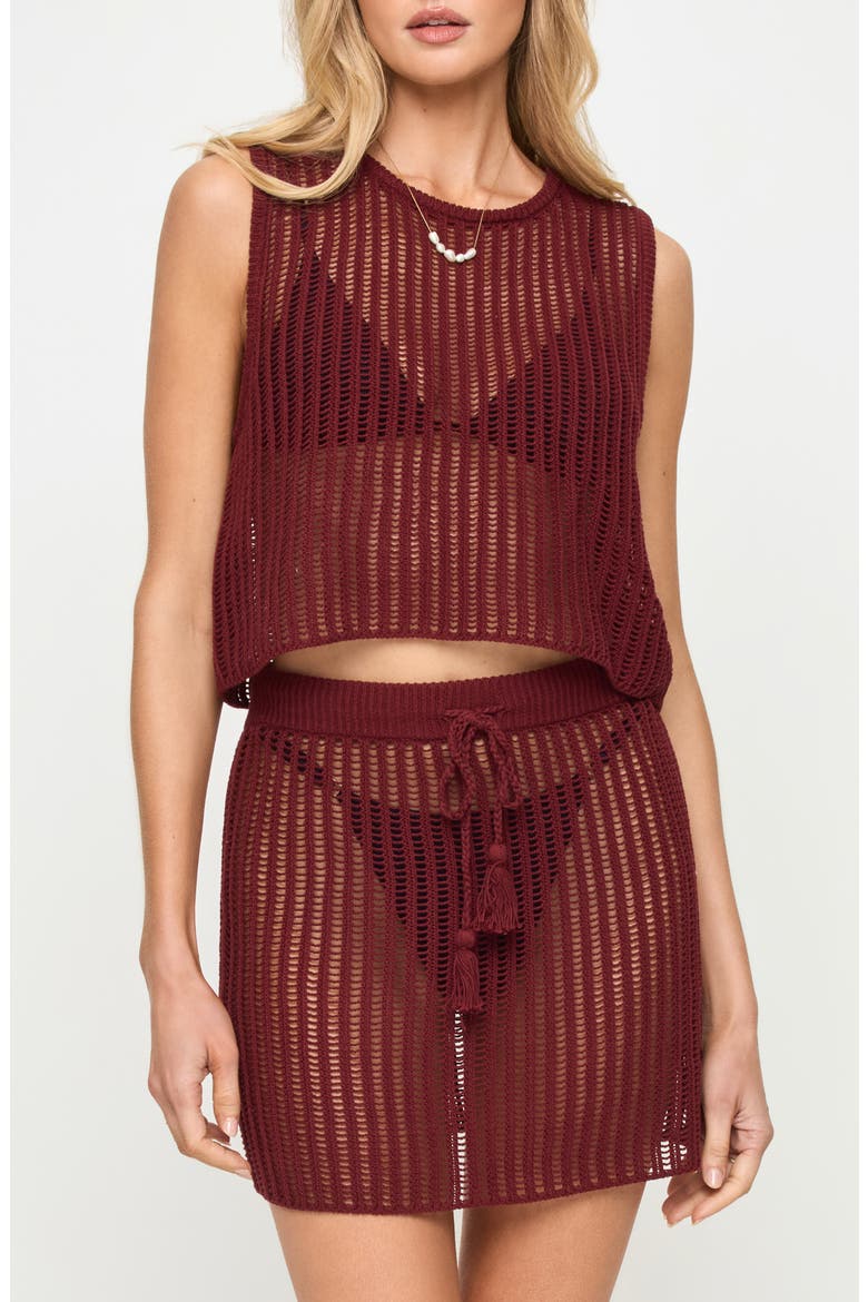 Sander Open Stitch Cover-Up Tank, Main, color, SANGRIA