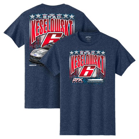 Men's RFK Racing Heather Navy Brad Keselowski BuildSubmarines.com Patriotic T-Shirt