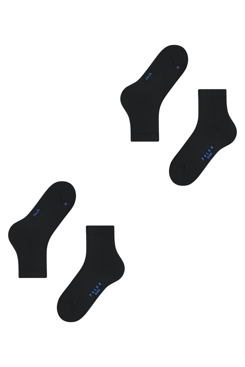 Run Rib Short Socks, Alternate, color, Black