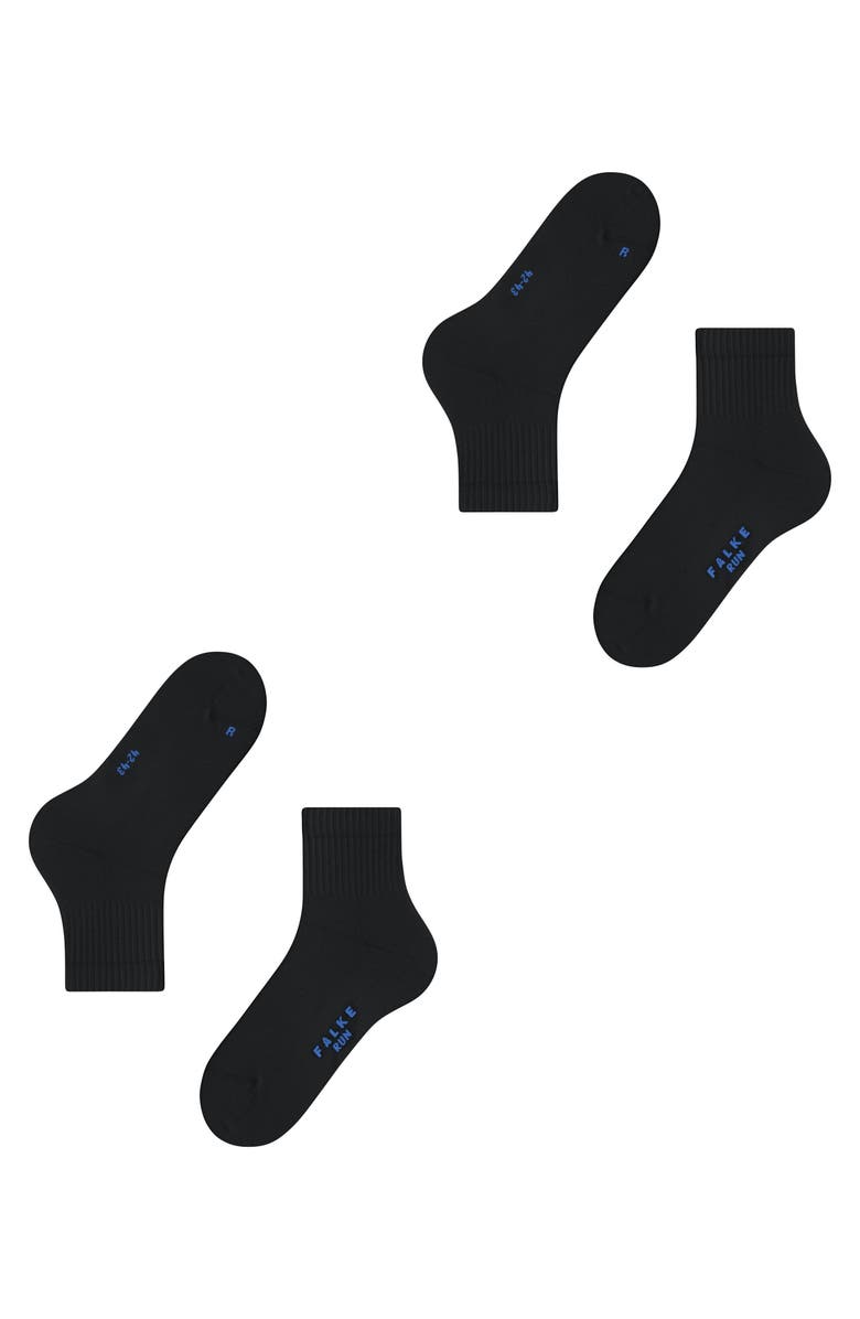Falke Run Rib Short Socks, Alternate, color, Black
