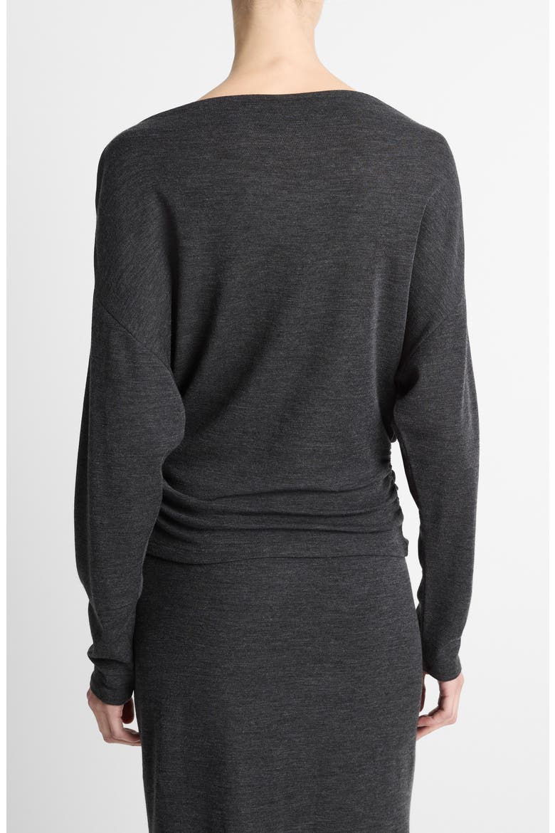 Ruched Drape Top, Alternate, color, DARK HEATHER GREY