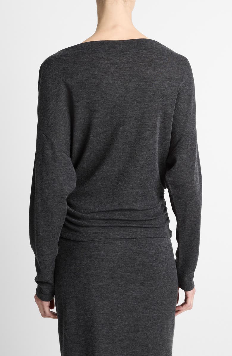 Vince Ruched Drape Top, Alternate, color, Dark Heather Grey