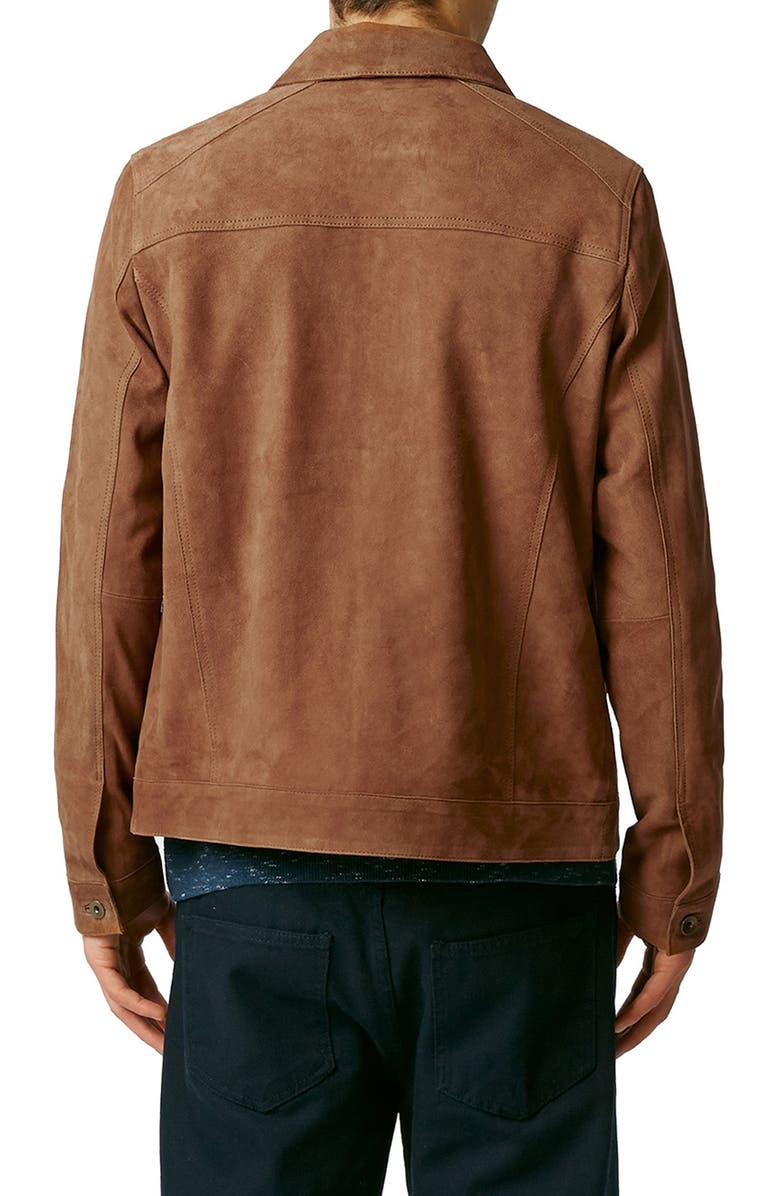 Topman Tan Suede Western Jacket, Alternate, color, 