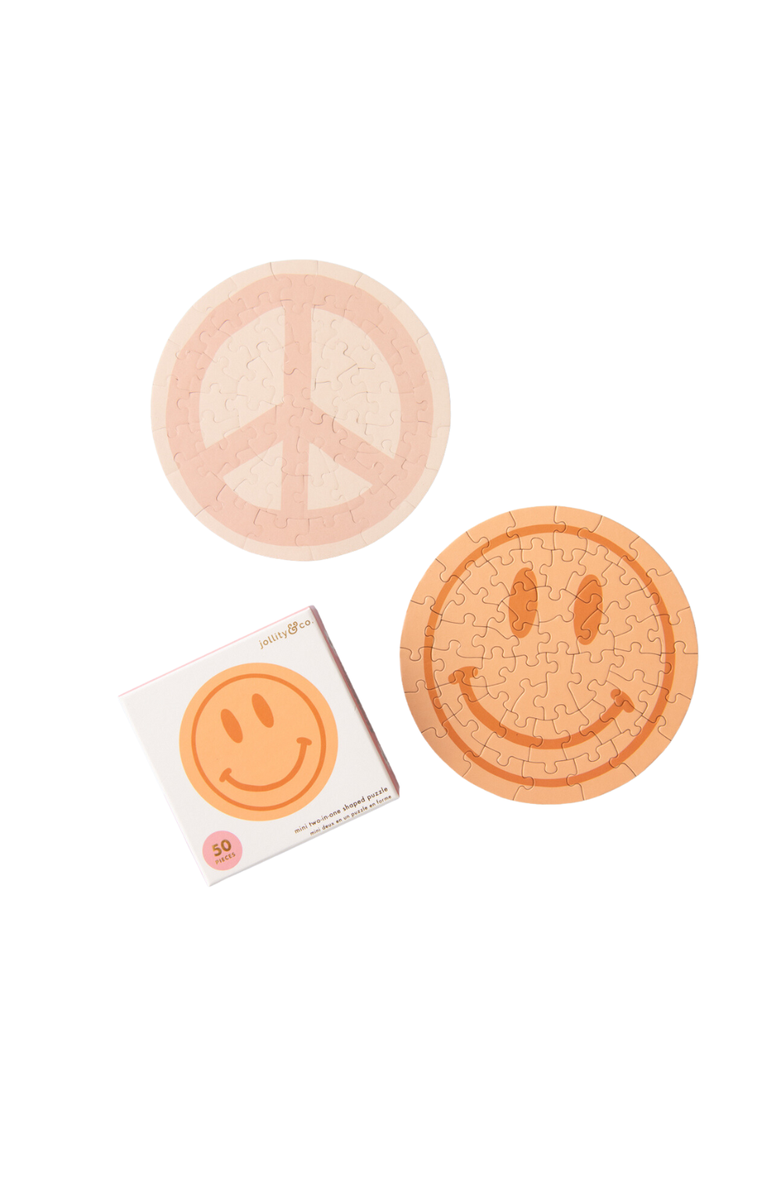 Jollity & Co Peace & Love Smile & Peace Mini Puzzle Double Sided, Main, color, Assorted Pre-Pack