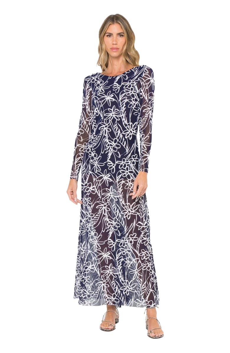 JBQ Gaia Dress, Main, color, Navy/White Floral