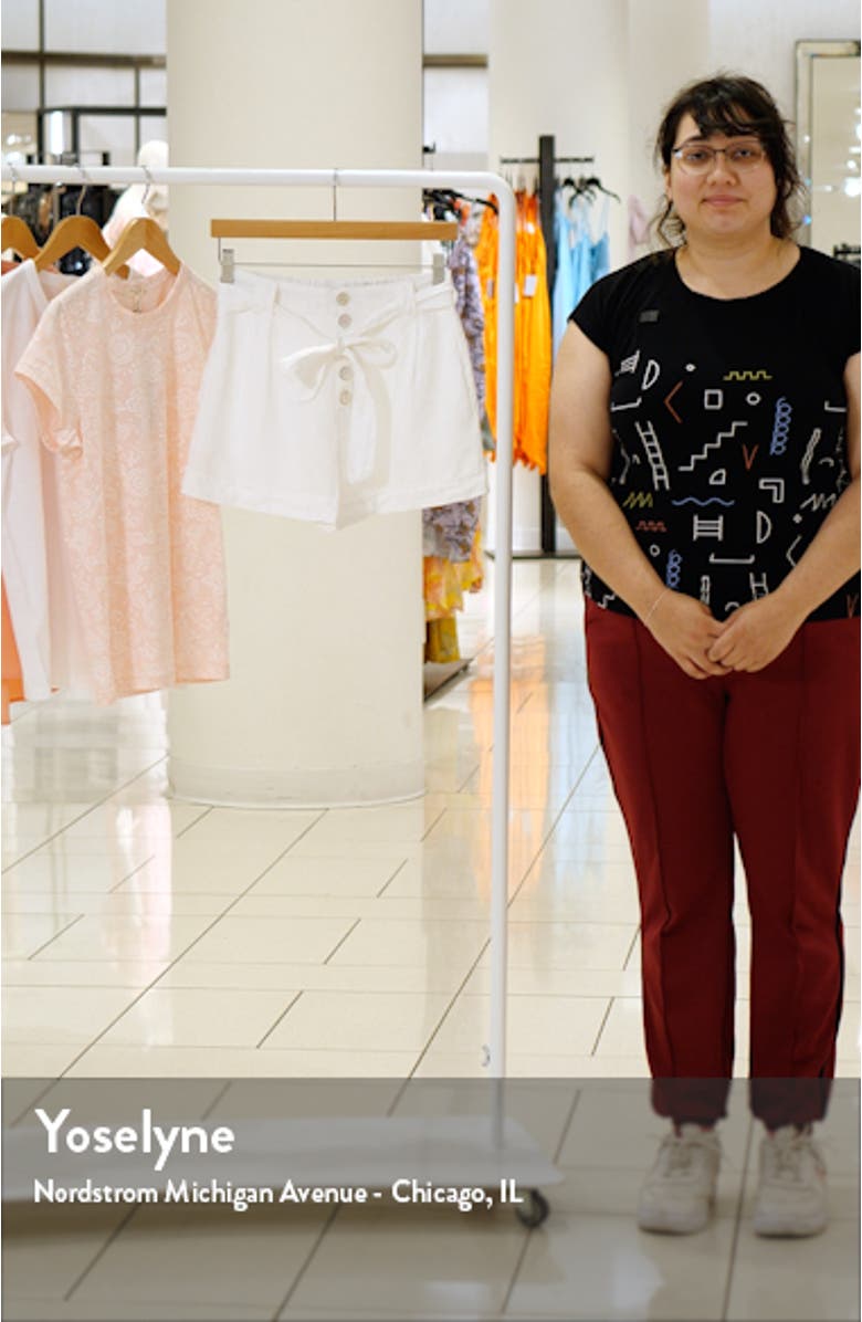 Women's Button Front Pleated Linen Shorts, sales video thumbnail