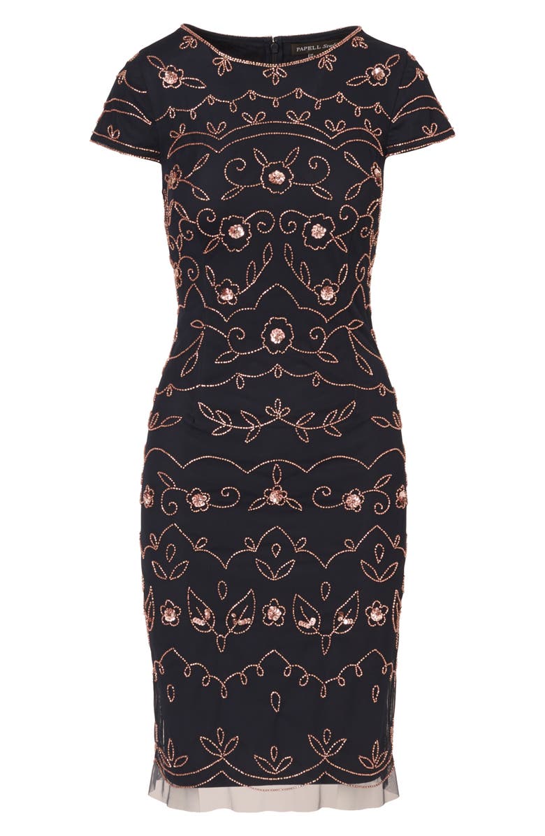 Adrianna Papell Beaded Sheath Cocktail Dress, Alternate, color,