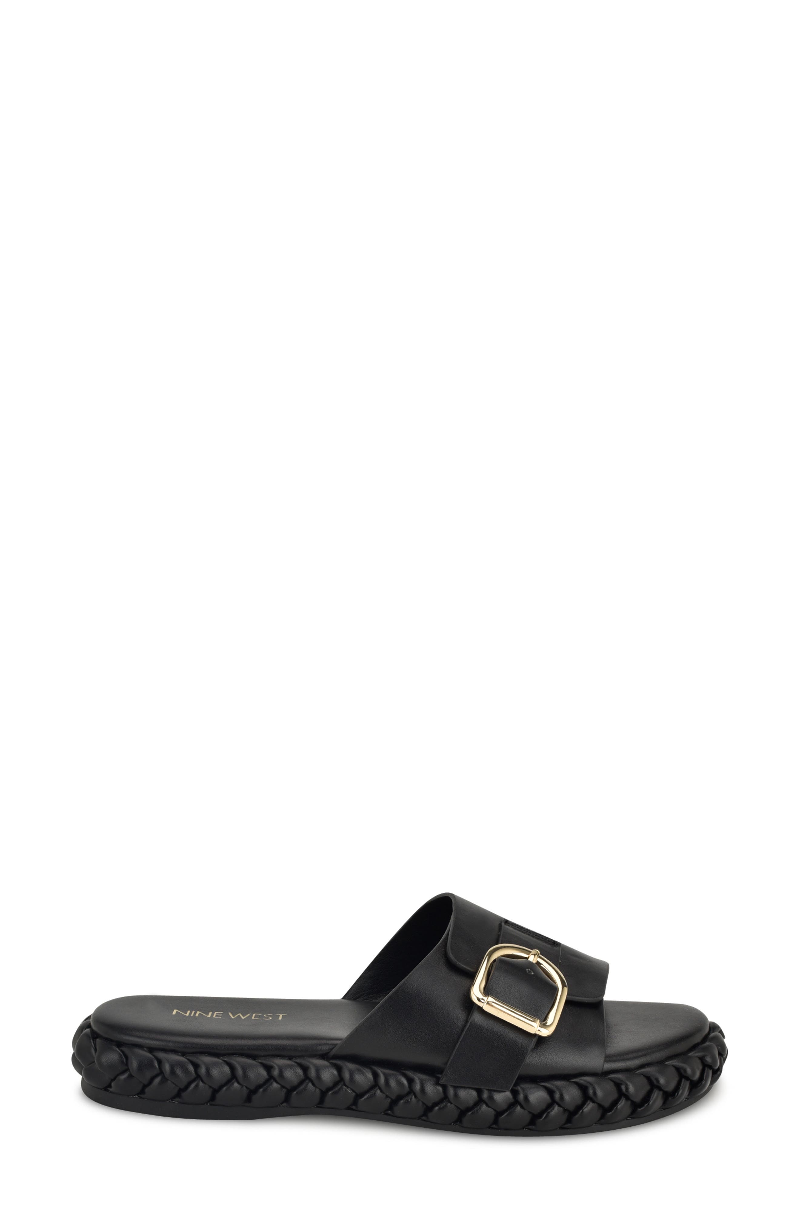 Nine West Shantel Buckle Slide Sandal, Alternate, color, 