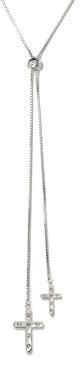 Liza Schwartz Pavé Cross Lariat Necklace