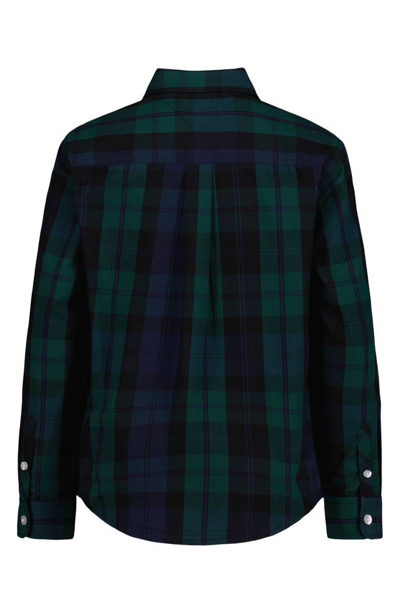 Tommy Hilfiger Blackwatch Plaid Button-Up Shirt, Alternate, color, Rain Forest
