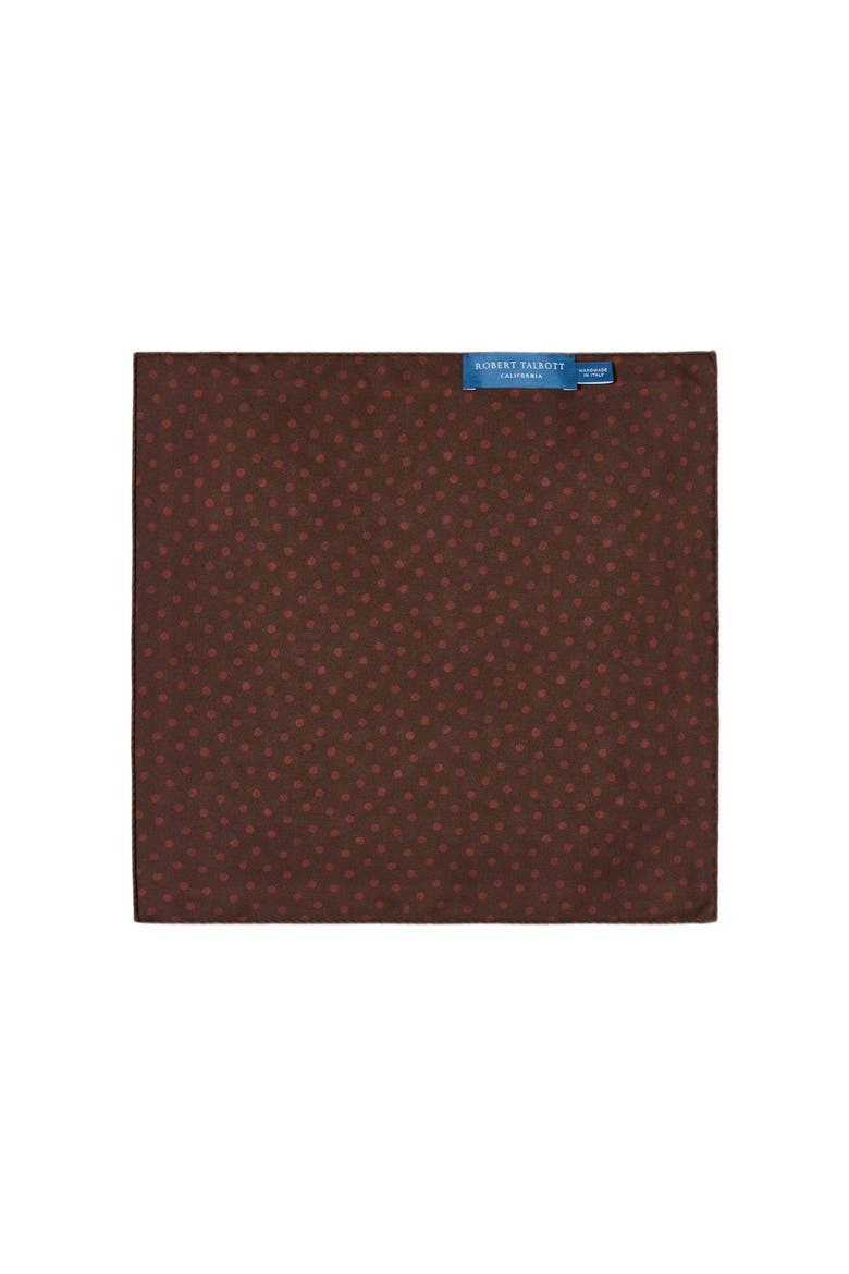 Paisley Collins Double Print Pocket Square, Alternate, color, Brown Multi