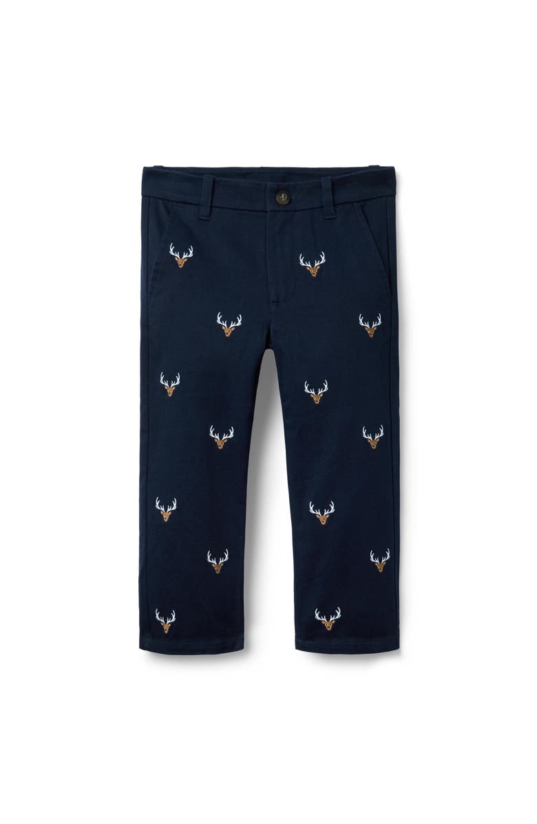 Janie and Jack Embroidered Deer Pant, Main, color,
