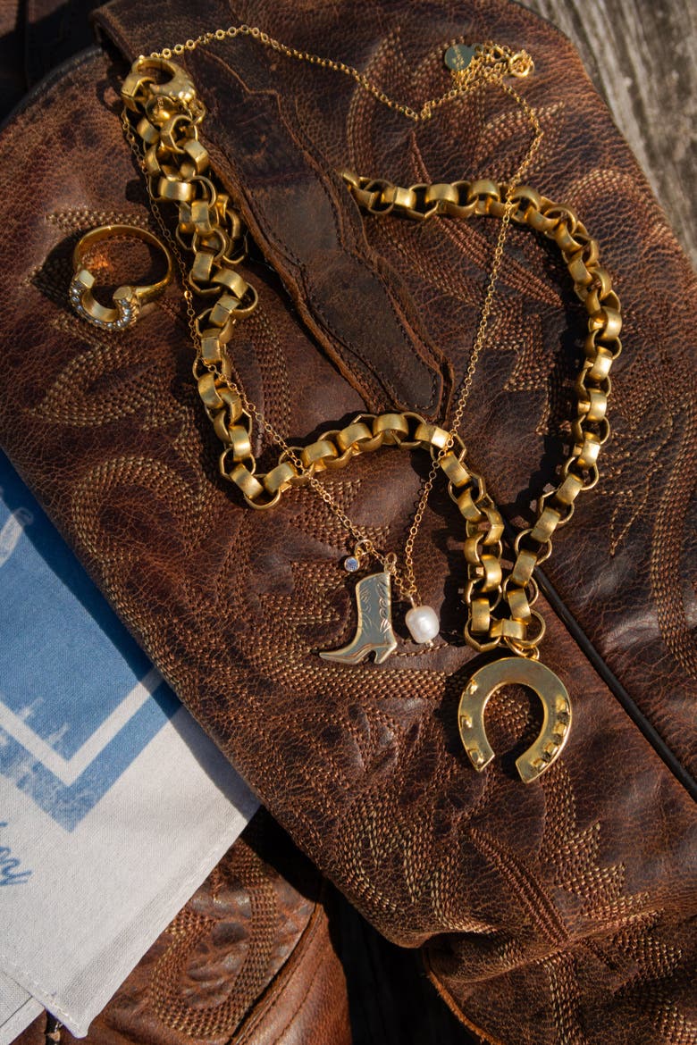 Salt and Saddle Necklace, Alternate, color, Gold