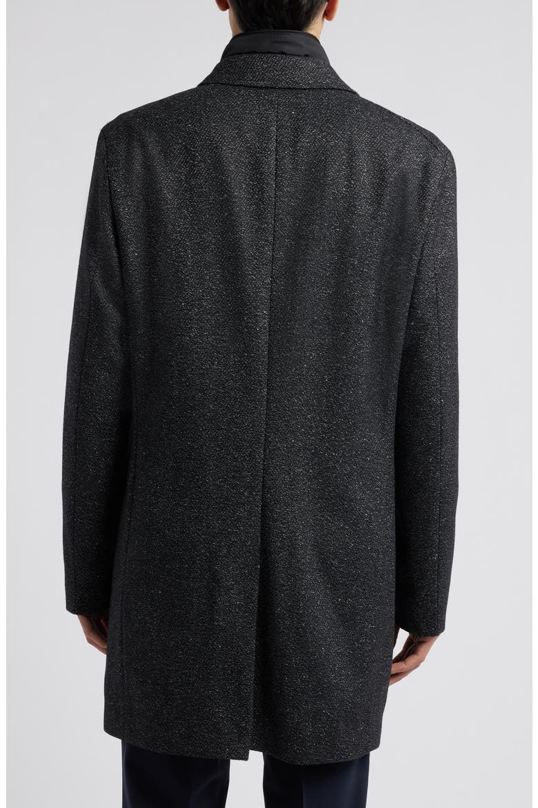 Hyde Tweed Coat with Removable Quilted Bib, Alternate, color, BLK