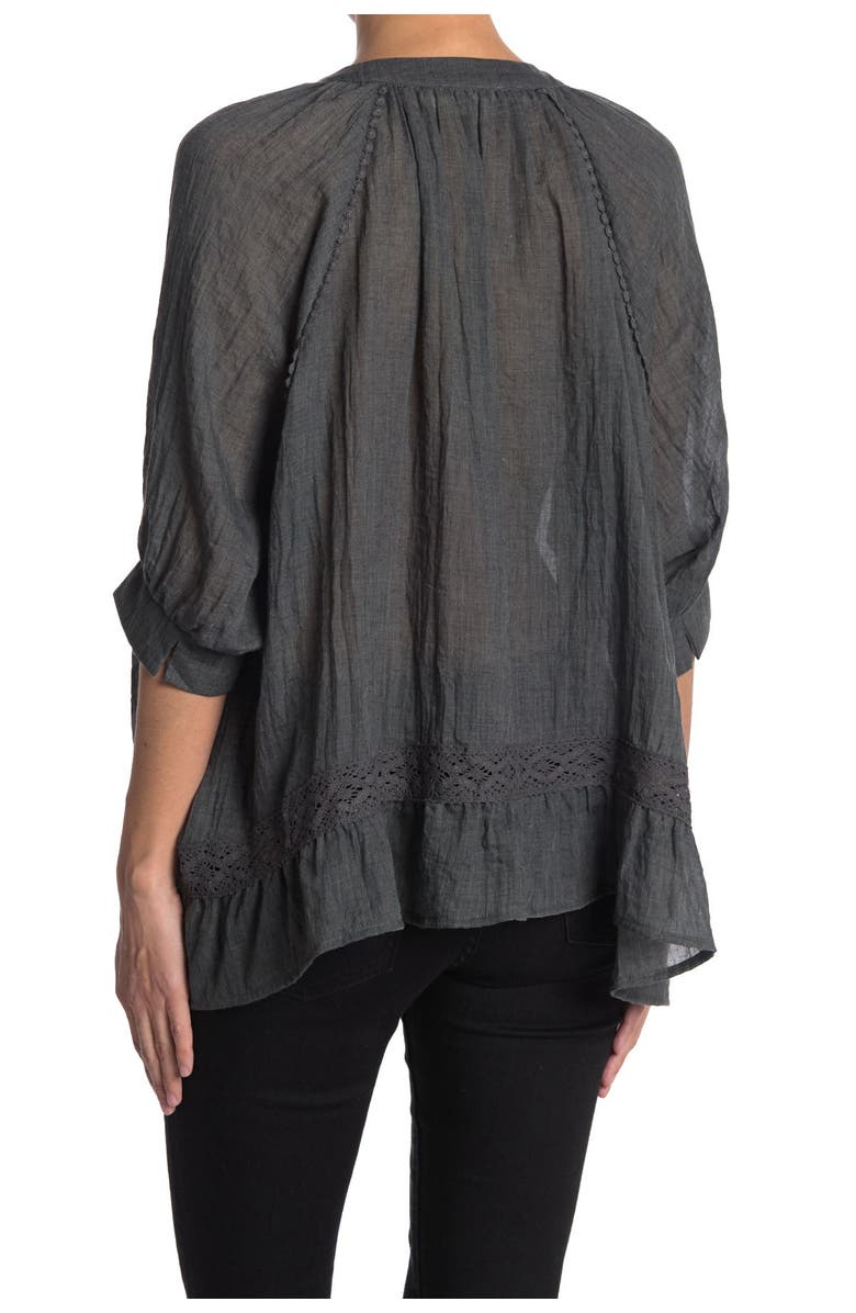 Everleigh Organza-Like Tassel and Crochet Blouse, Alternate, color,