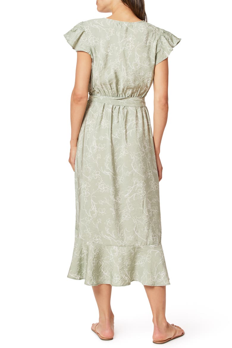Ariel Satin Midi Dress, Alternate, color, SEAGRASS