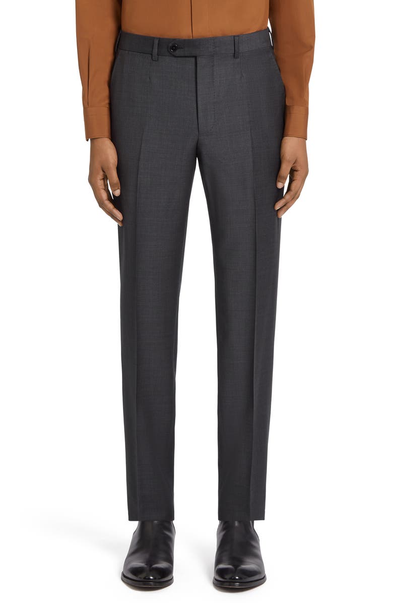 ZEGNA Pin Dot Trofeo Milano Wool Suit, Alternate, color, Dark Grey