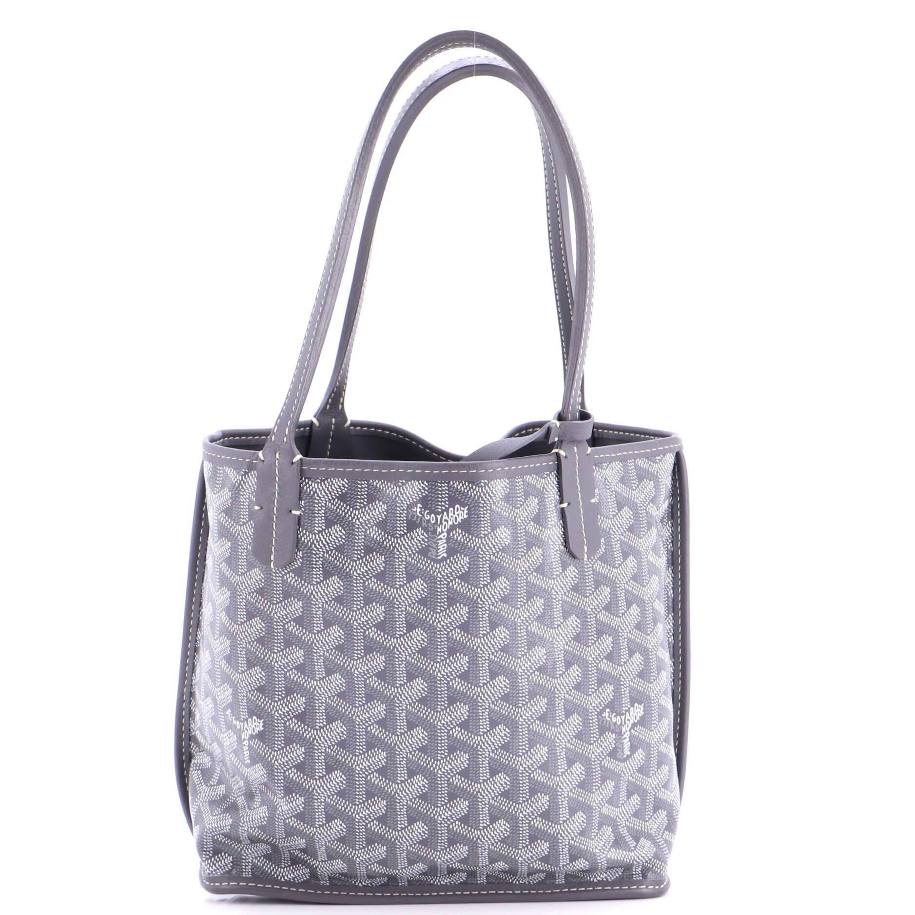 Pre-Owned Goyard Anjou Reversible Tote Coated Canvas Mini, Main, color, Gray