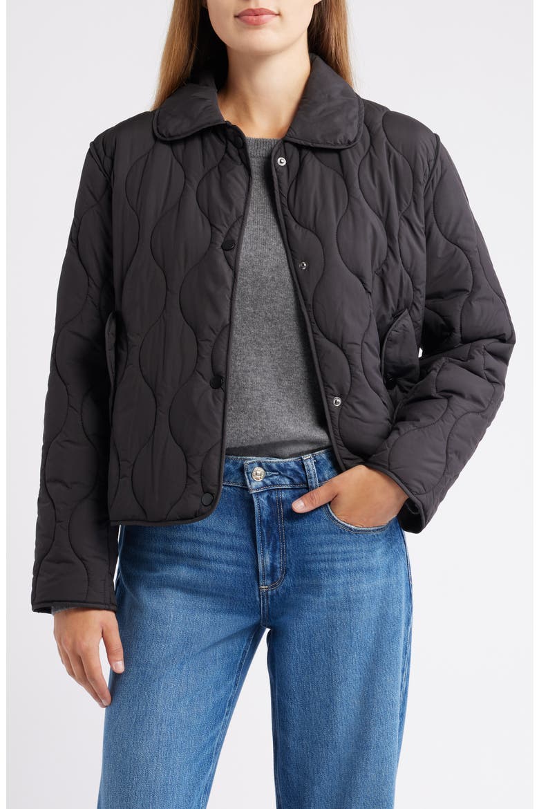 Quilted Jacket, Main, color, BLACK